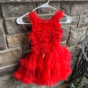 Adorable Chiffon Red Fancy Red Dress!